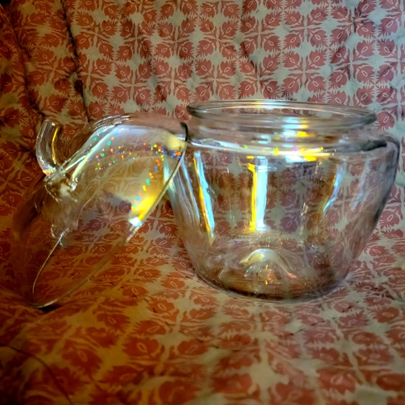 🍎 Clear Glass Apple Shaped 2pc Jar 🍎 EUC 🍎 - Picture 3 of 6